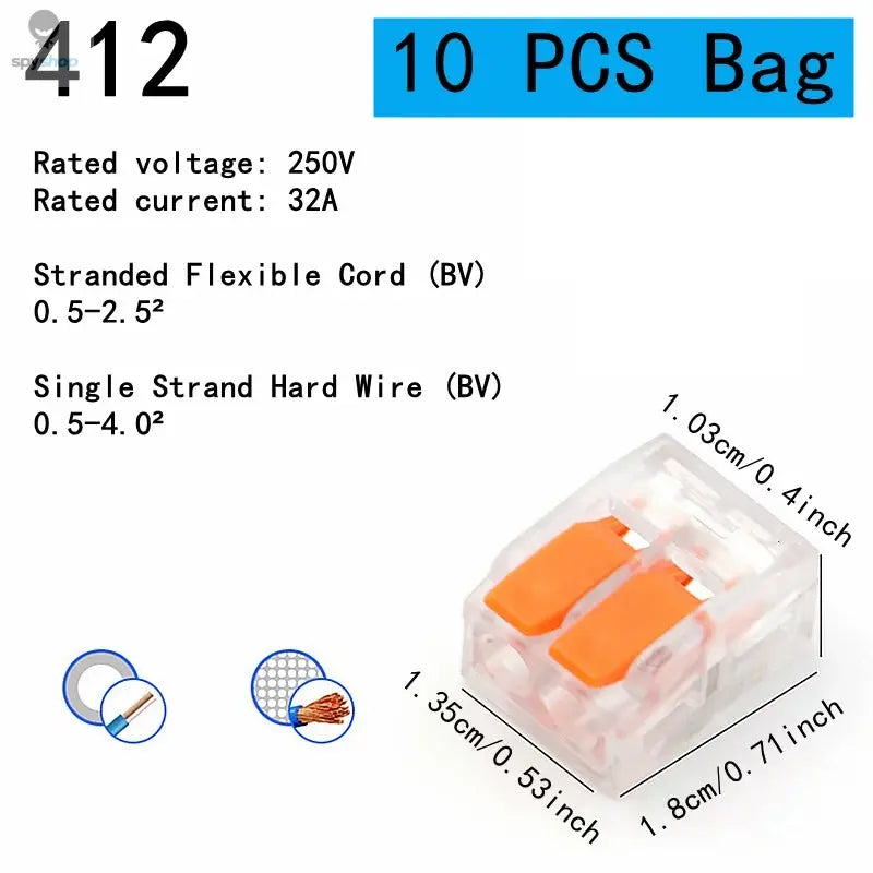 10-75 Pcs Orange Universal Type Quick Plug-in Terminals,Electrical Equipment Connectors,Wire Connector Terminals,250V/32A Spy-shop.com