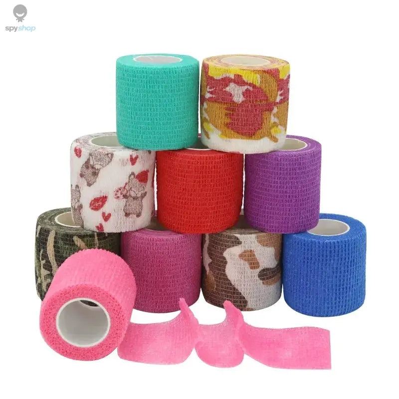 10 Rolls Athletic Wrap Tape Self Adhesive Elastic Bandage Elastoplast Sports Protector Knee Finger Shoulder Tattoo Accessories
