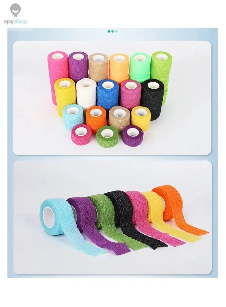 10 Rolls Athletic Wrap Tape Self Adhesive Elastic Bandage Elastoplast Sports Protector Knee Finger Shoulder Tattoo Accessories