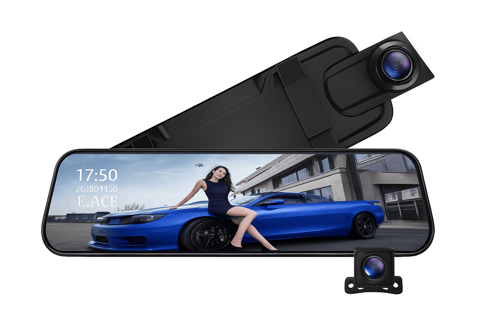 10" Dual 1080P HD Car DVR Touchscreen Mirror for Front and Rear Recording-A20P-6M RCC / None