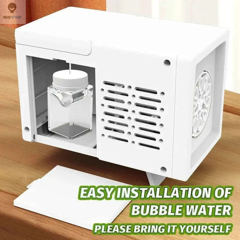 10-Hole Automatic Bubble Machine Toy for Kids-white
