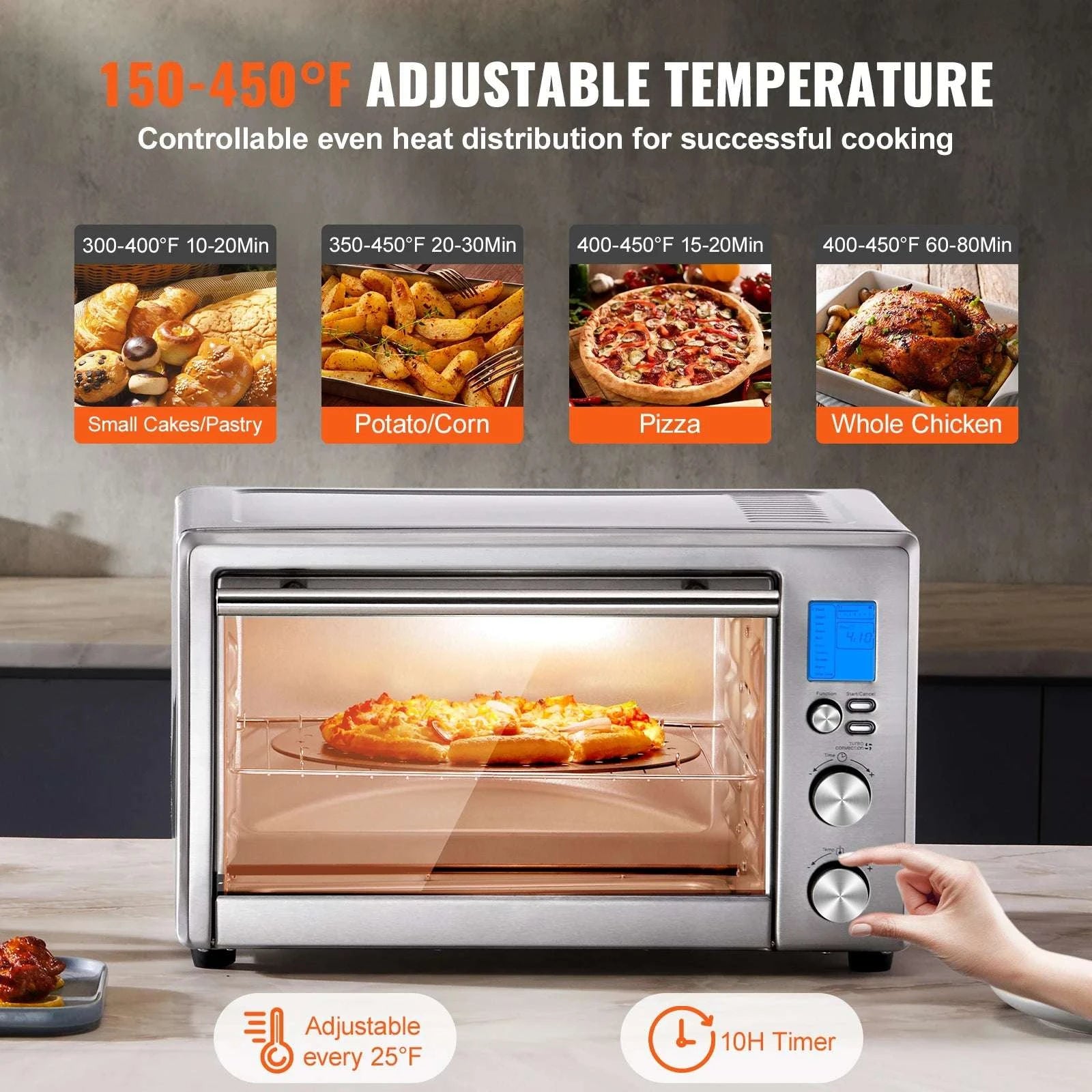 10-in-1 Convection Oven 28L Countertop Oven with Rotisserie-28L / United States