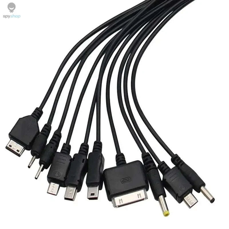 10‑in‑1 Multi‑Function USB Charging Cable – Universal, Travel‑Ready, Multi‑Device Power-black / CHINA