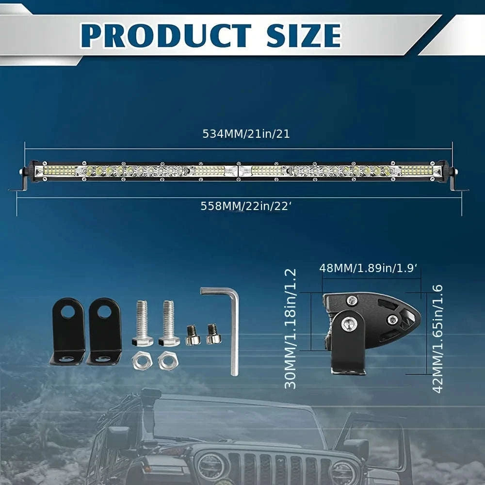 10 Inch / 20 Inch LED Light Bar Combo Beam Work Light-1pc 10 inch white