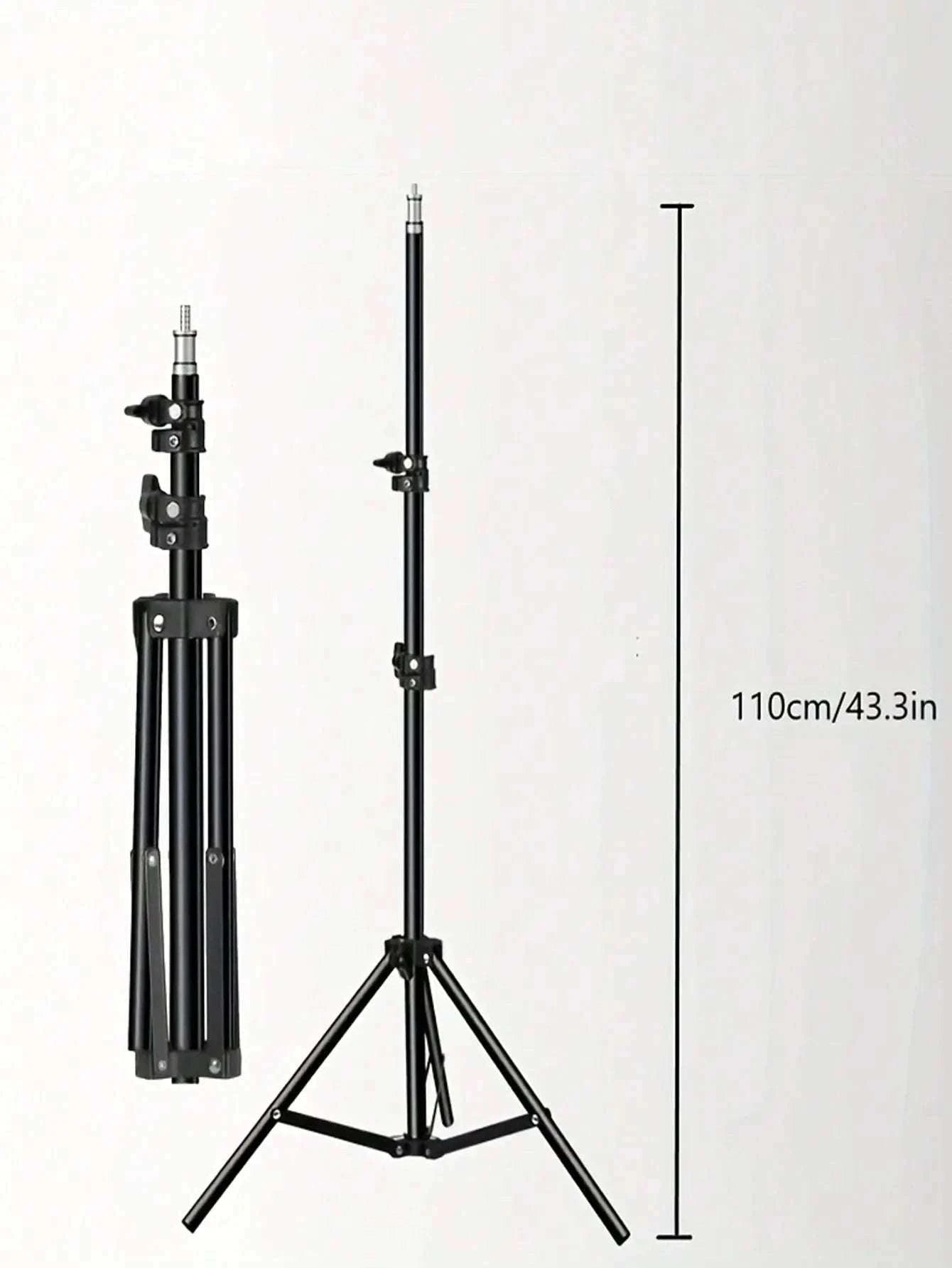 10-Inch Ring Light with 110cm Tripod Stand & Remote for Streaming-black