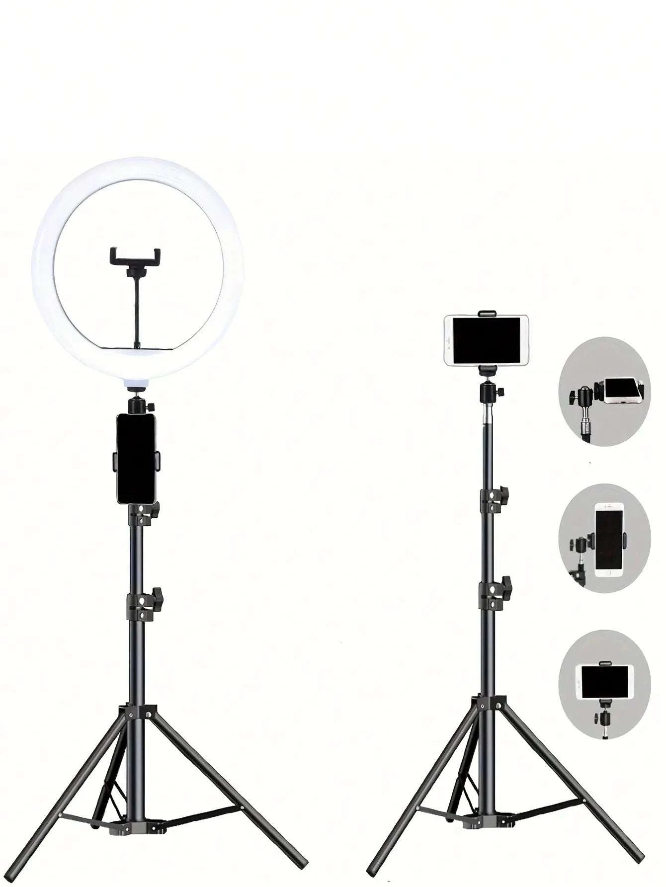 10-Inch Ring Light with 110cm Tripod Stand & Remote for Streaming-black