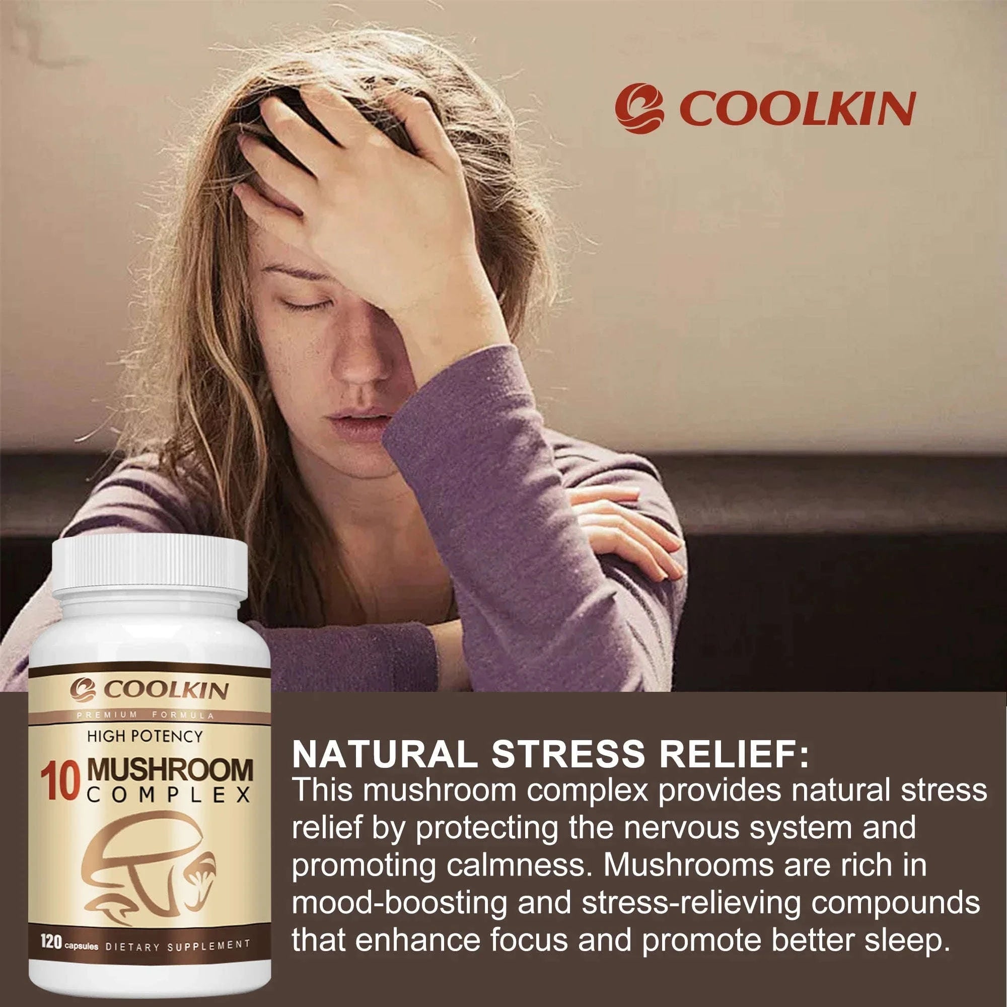10 Mushroom Complex Mood & Cognitive Support Capsules-United States / 120 Capsules