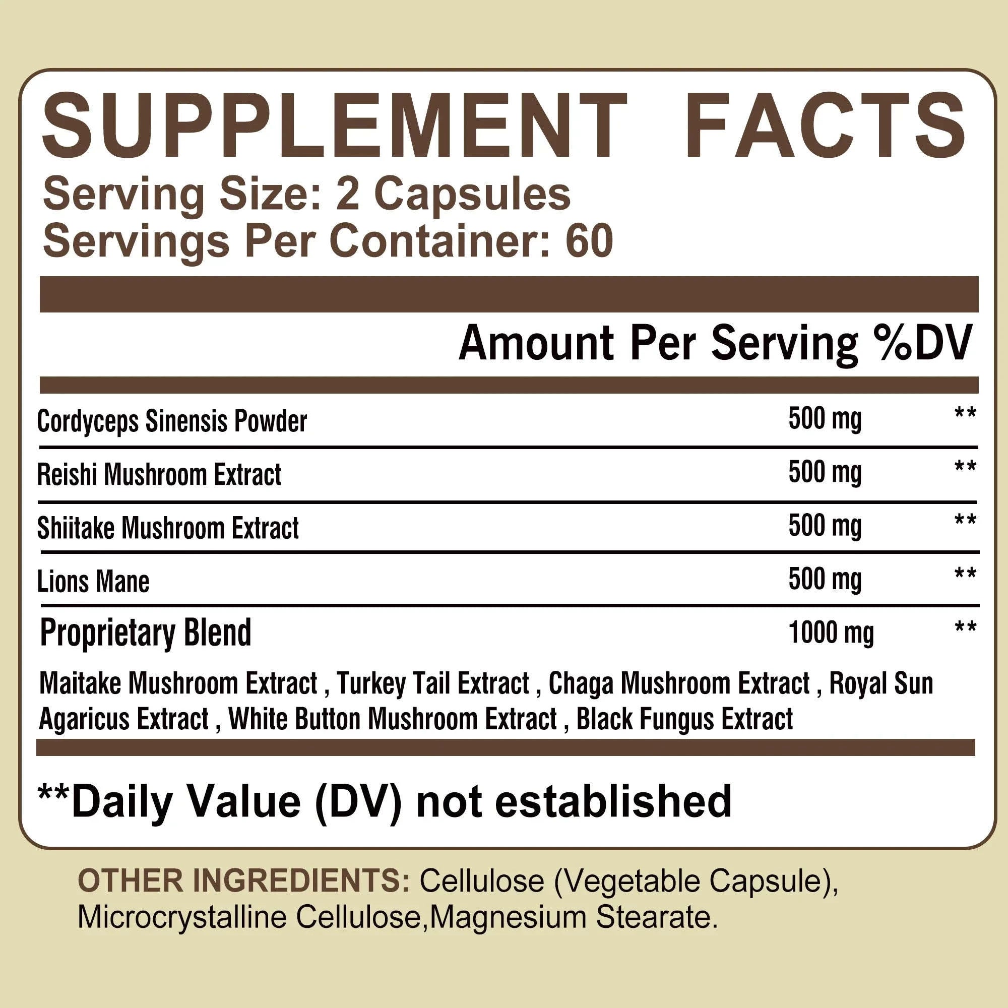 10 Mushroom Complex Mood & Cognitive Support Capsules-United States / 120 Capsules