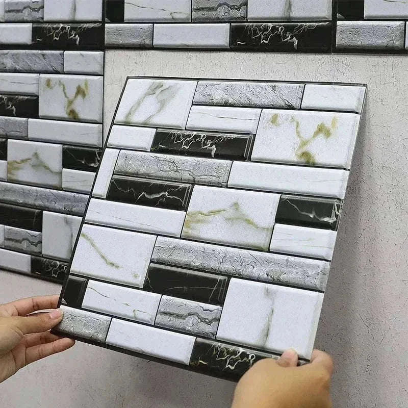 10 Pack 3D Self-Adhesive PVC Wall Panels for Easy Room Refresh-Wall Stickers 524 / 30cmX30cmX10pcs