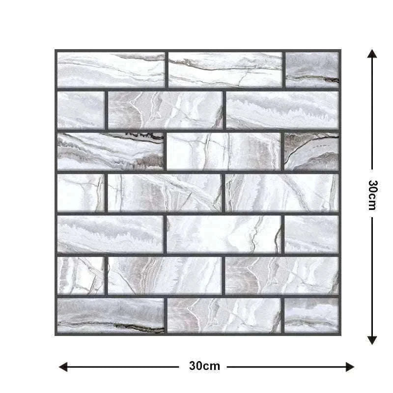 10 Pack 3D Self-Adhesive PVC Wall Panels for Easy Room Refresh-Wall Stickers 524 / 30cmX30cmX10pcs