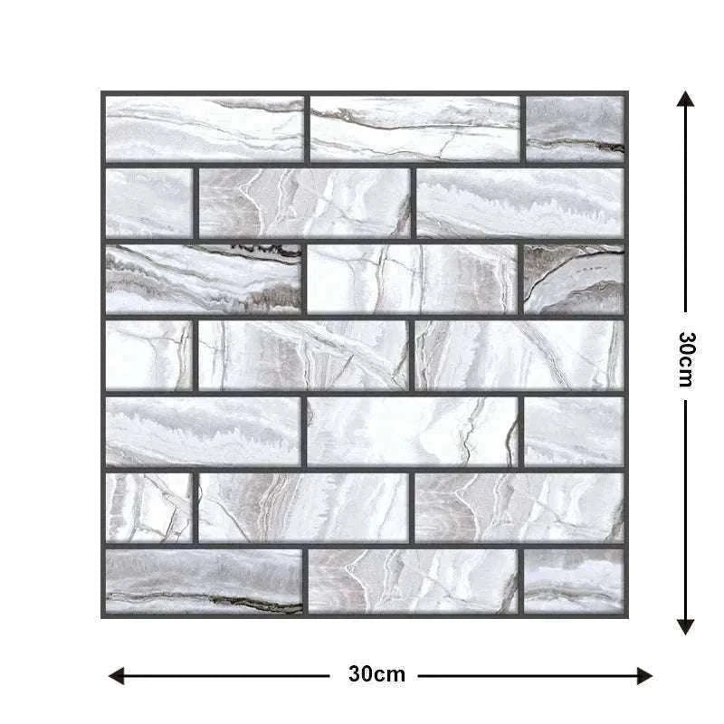 10 Pack 3D Self-Adhesive PVC Wall Panels for Easy Room Refresh-Wall Stickers 524 / 30cmX30cmX10pcs