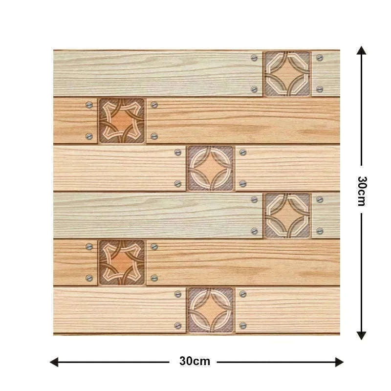 10 Pack 3D Self-Adhesive PVC Wall Panels for Easy Room Refresh-Wall Stickers 524 / 30cmX30cmX10pcs
