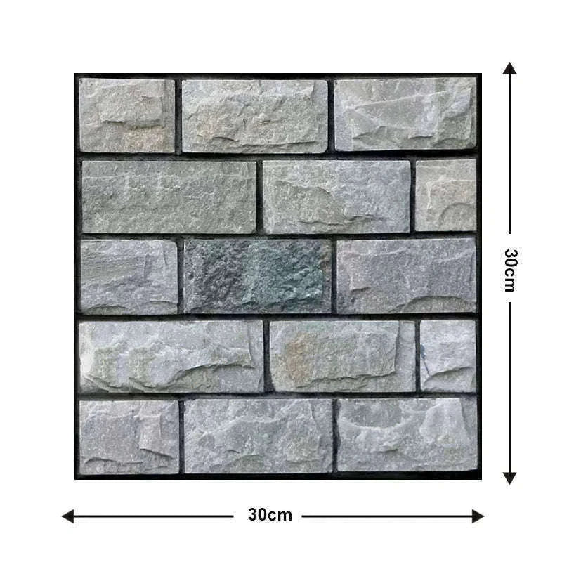 10 Pack 3D Self-Adhesive PVC Wall Panels for Easy Room Refresh-Wall Stickers 524 / 30cmX30cmX10pcs
