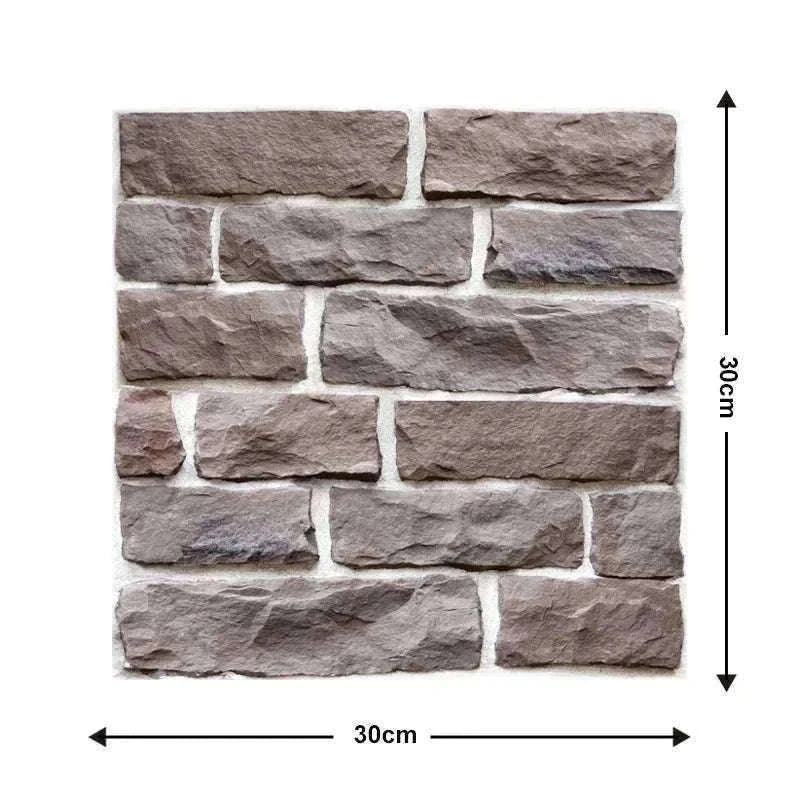 10 Pack 3D Self-Adhesive PVC Wall Panels for Easy Room Refresh-Wall Stickers 524 / 30cmX30cmX10pcs
