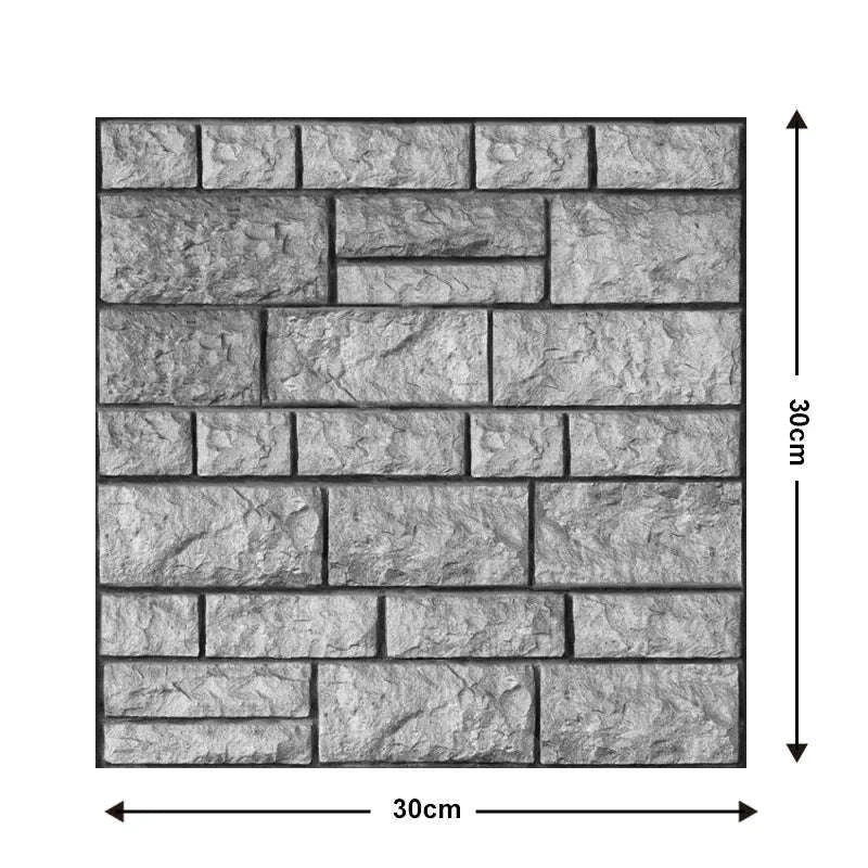 10 Pack 3D Self‑Adhesive Wall Stickers PVC Panels-Wall Stickers 524 / 30cmX30cmX10pcs