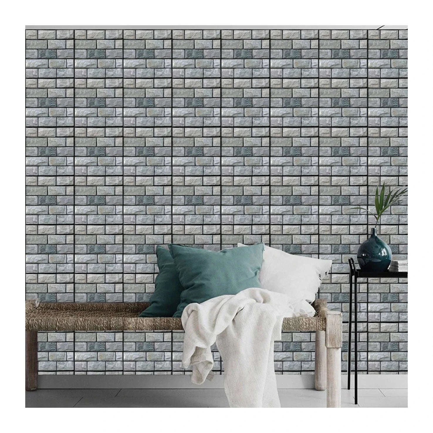 10 Pack 3D Self‑Adhesive Wall Stickers PVC Panels-Wall Stickers 524 / 30cmX30cmX10pcs