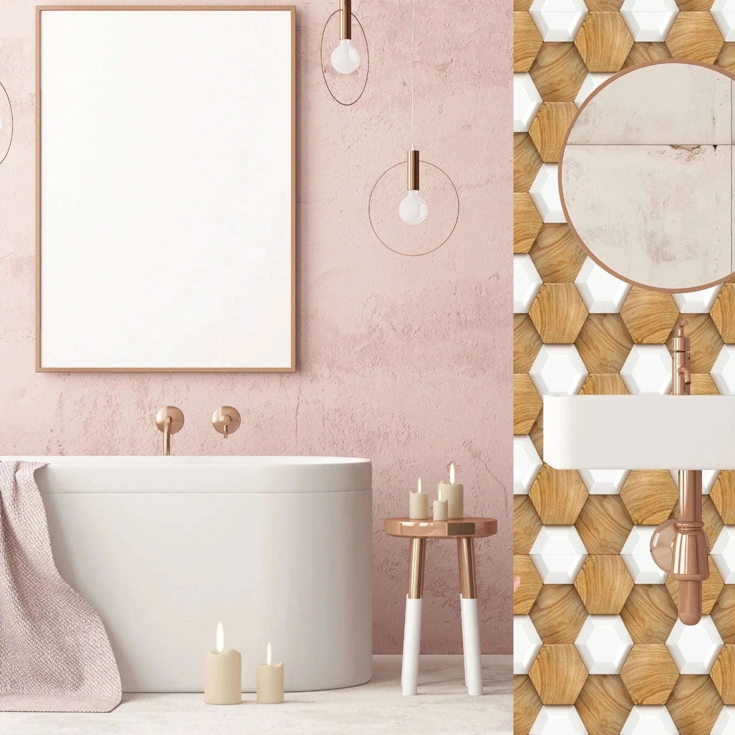 10 Pack 3D Self‑Adhesive Wall Stickers PVC Panels-Wall Stickers 524 / 30cmX30cmX10pcs