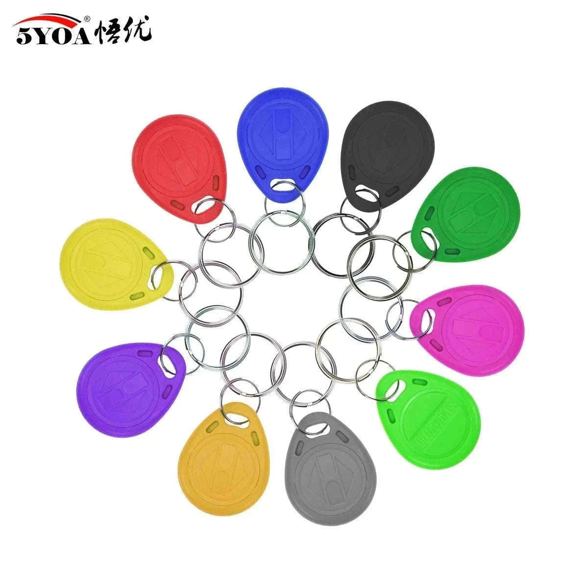 10 Pack T5577 Rewritable RFID Keyfobs for Access Control-10Yellow-KeyT57