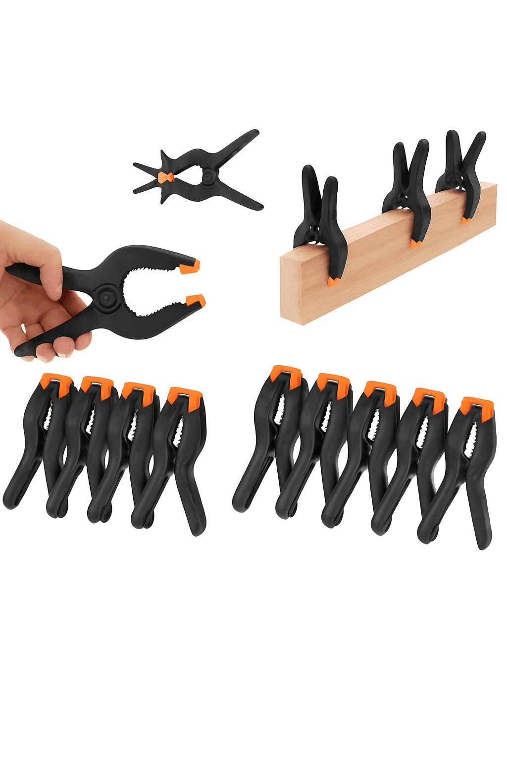 10-Piece 2-Inch Spring Clamps for Woodworking and Backdrops-Default Title