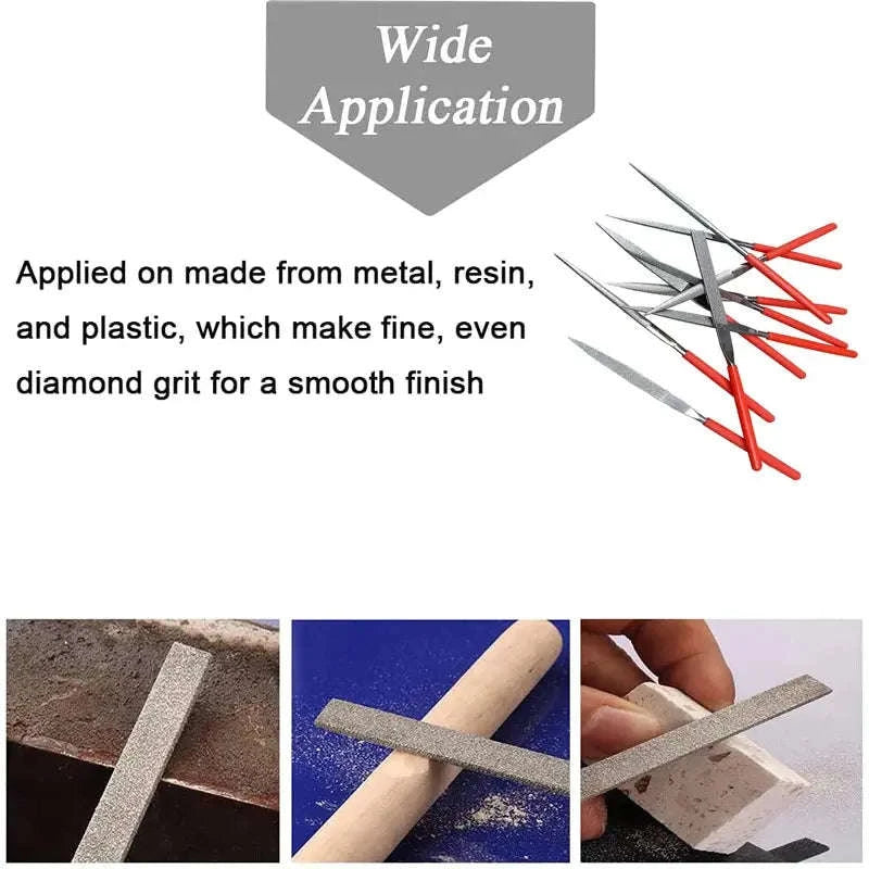 10-Piece Diamond Needle File Set for Precision Crafting-10pcs / 140mm