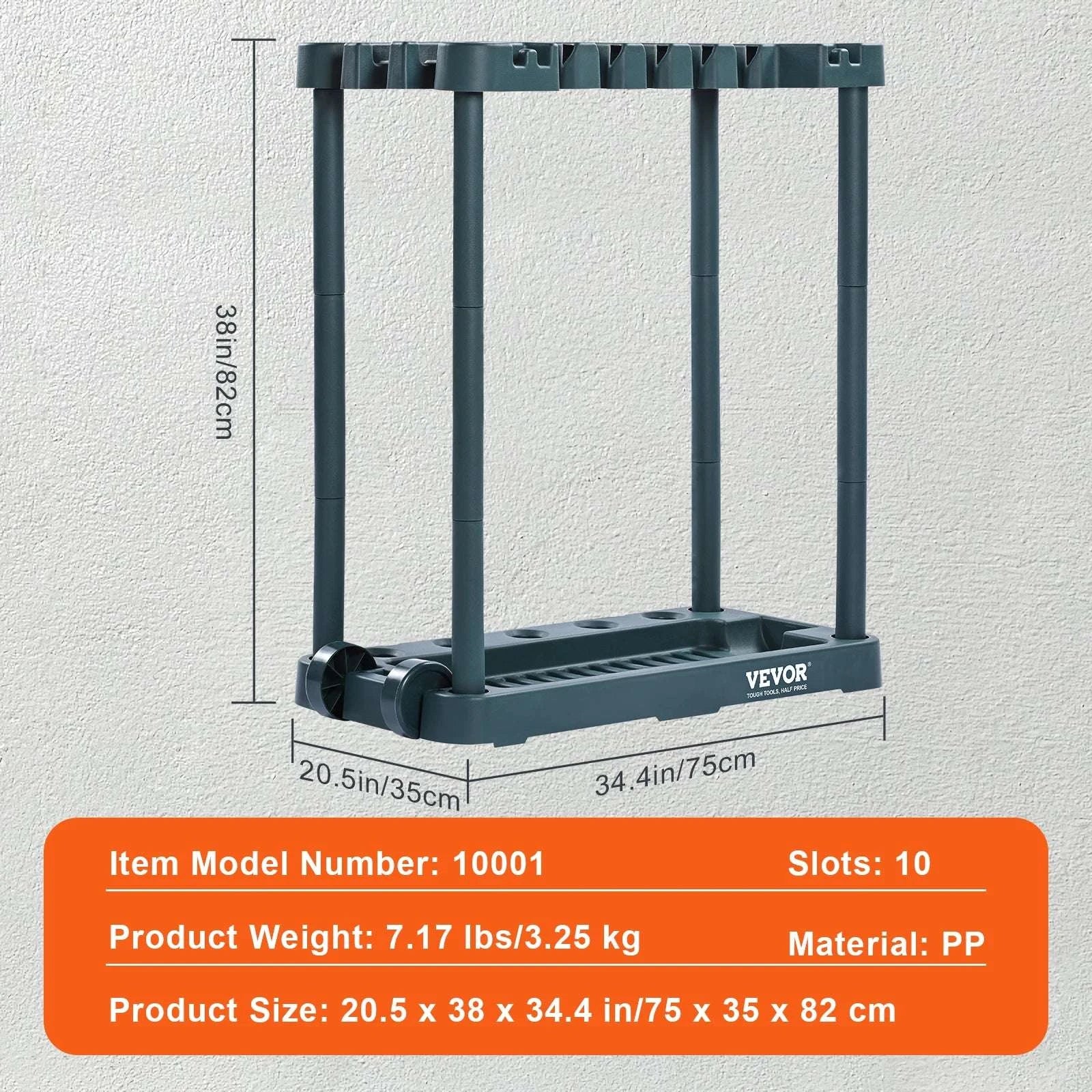 10-Slot Garden Tool Organizer Rack for Garage Storage Stand-10 Slots / GERMANY