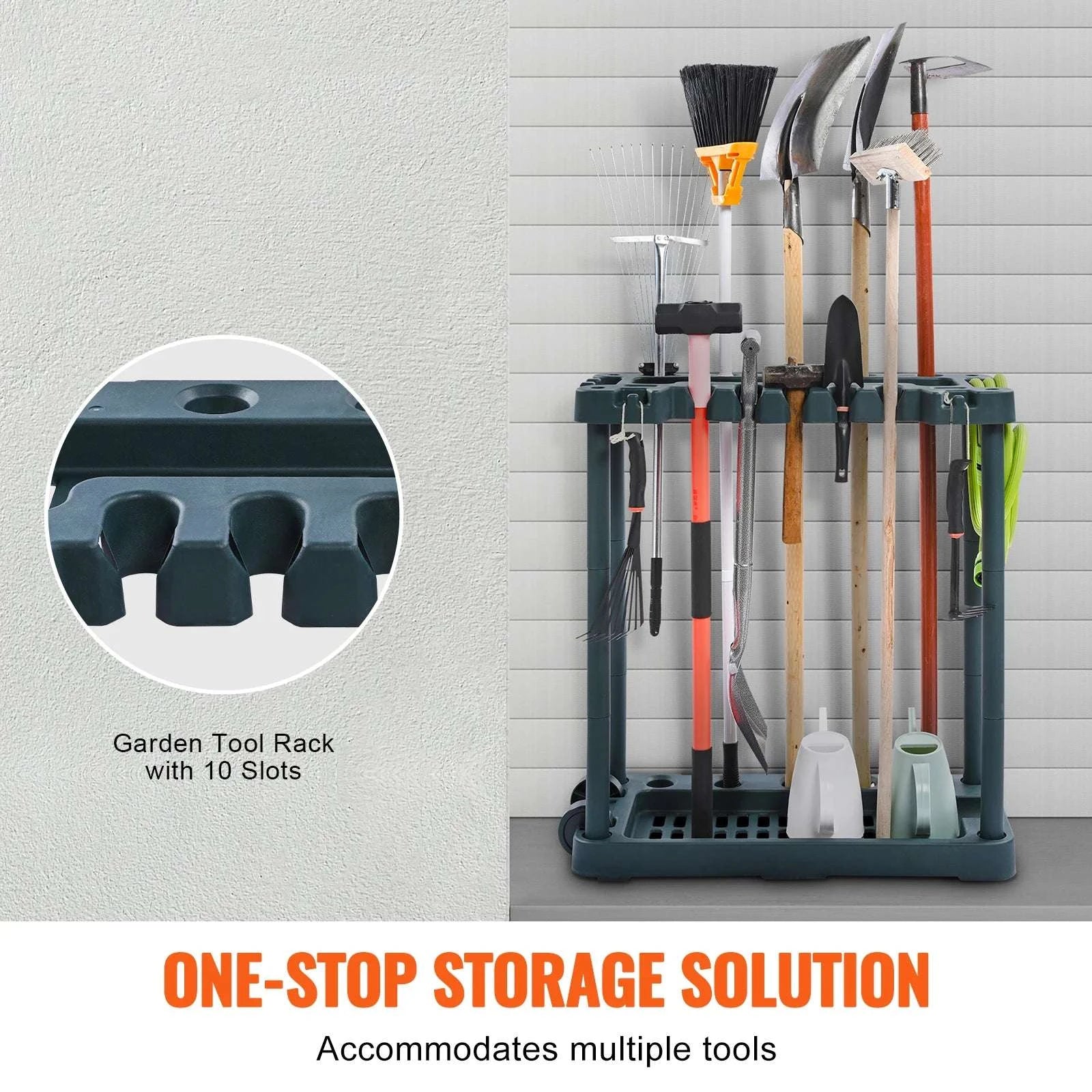 10-Slot Garden Tool Organizer Rack for Garage Storage Stand-10 Slots / GERMANY