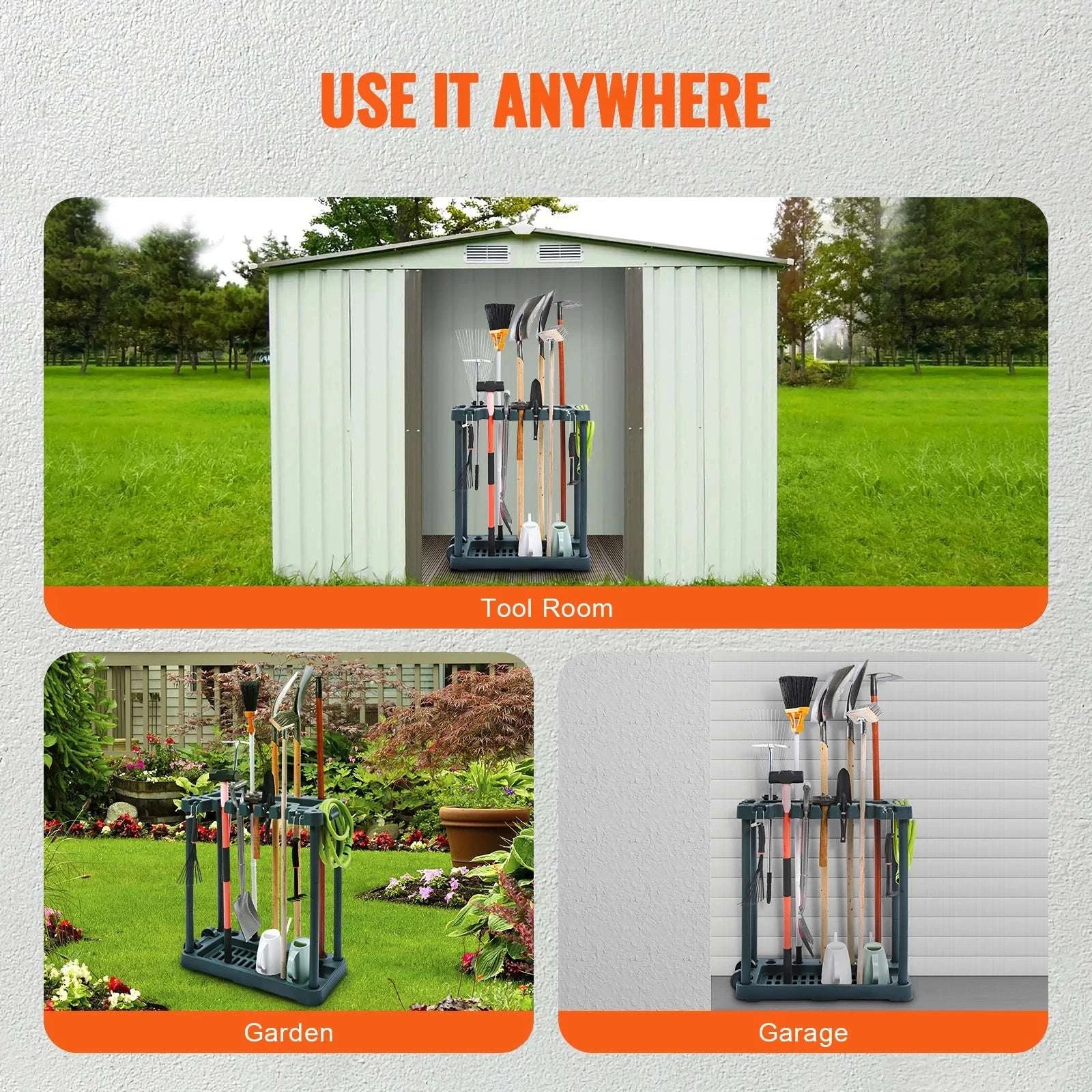 10-Slot Garden Tool Organizer Rack for Garage Storage Stand-10 Slots / GERMANY