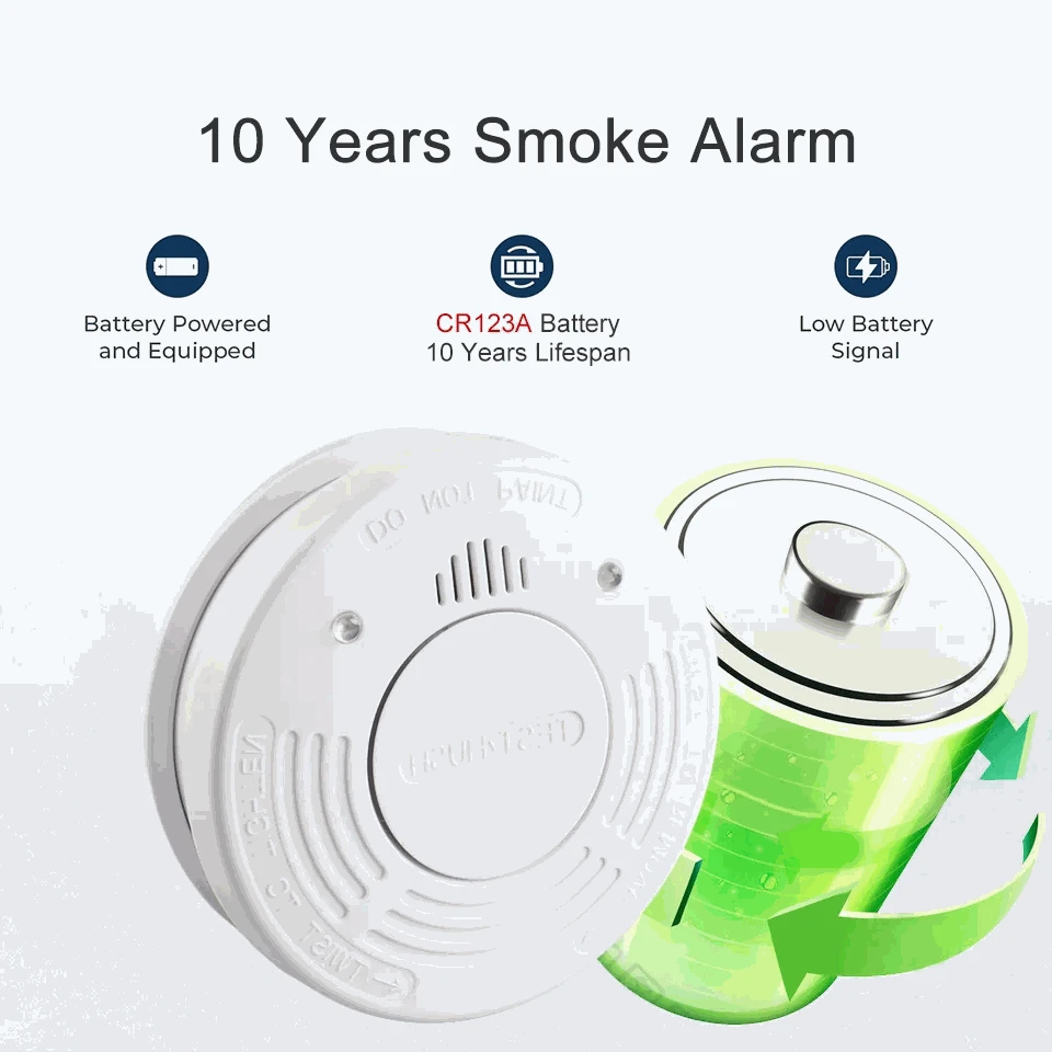 10-Year Smoke Detector – Long-Life Household Fire Alarm-1-Pack / CHINA