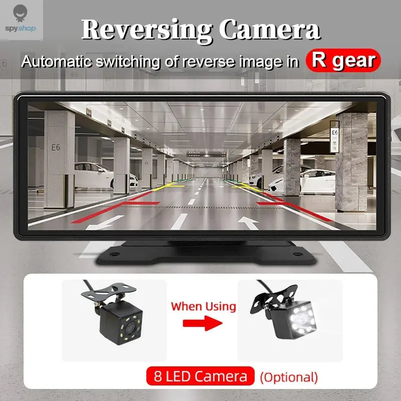 10.26" Car Mirror Radio Multimedia Video Player Universal Wireless Carplay Android Auto Screen With Bluetooth AUX USB Spy-shop.com