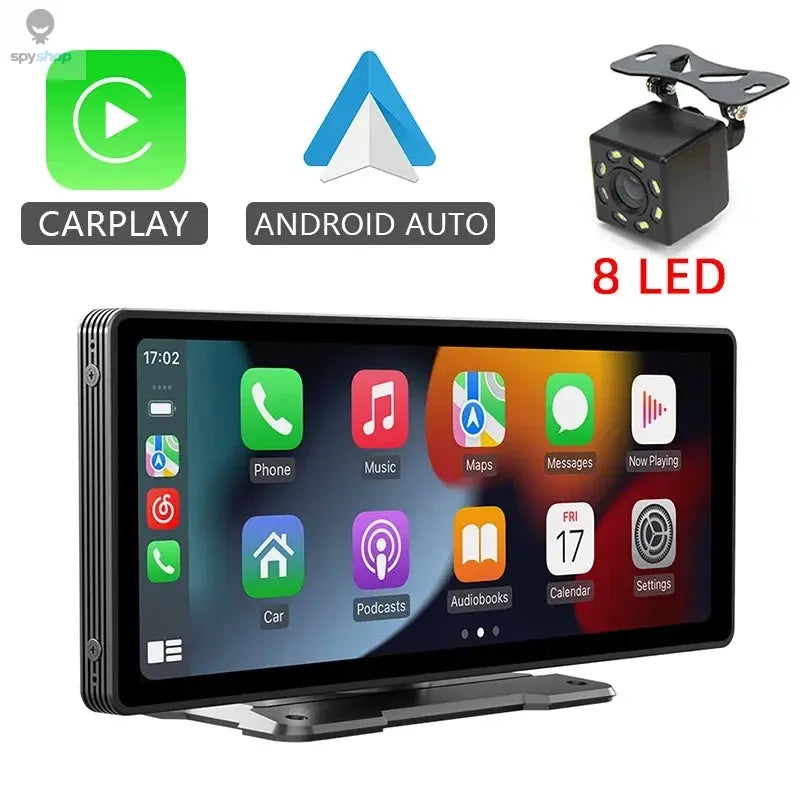 10.26" Car Mirror Radio Multimedia Video Player Universal Wireless Carplay Android Auto Screen With Bluetooth AUX USB Spy-shop.com