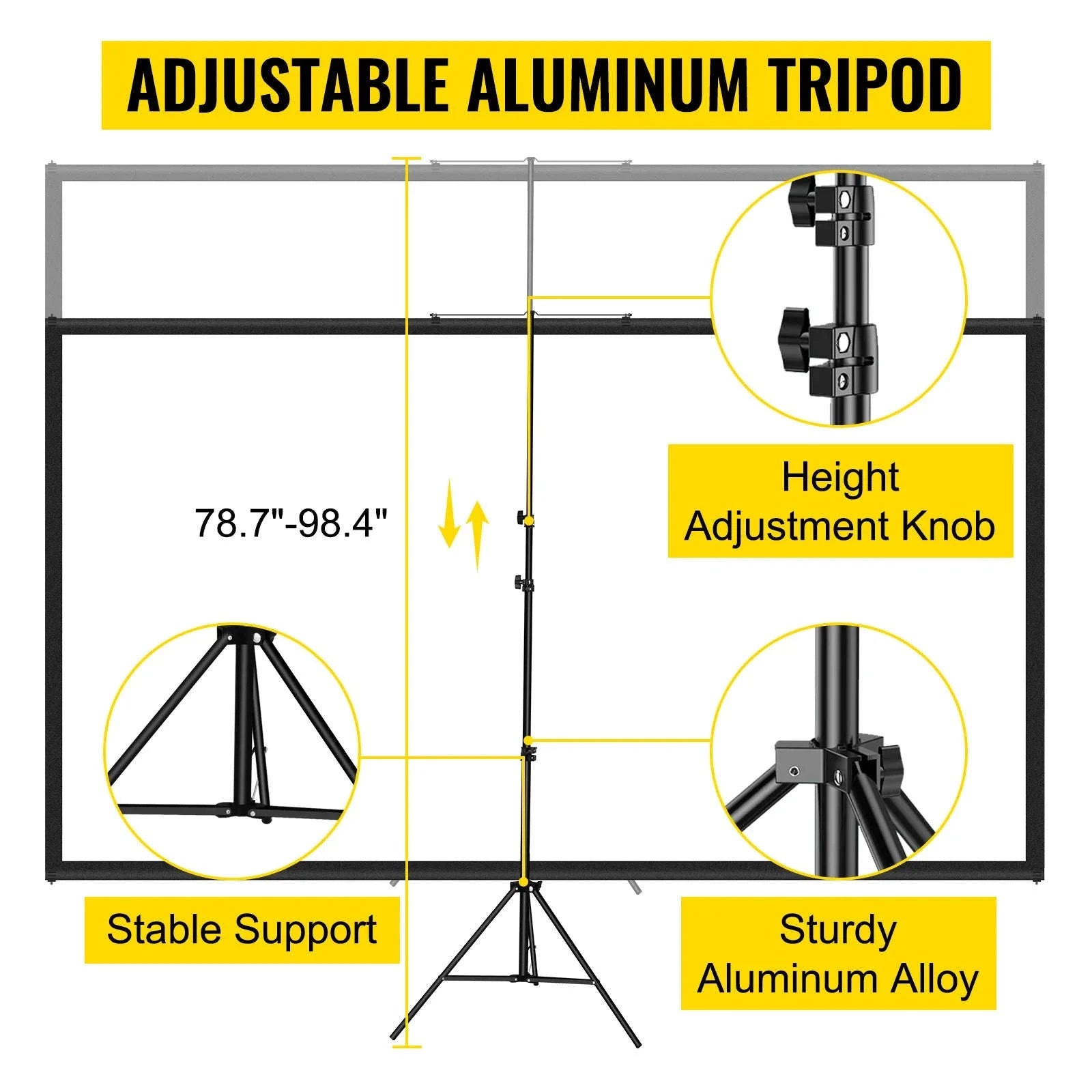 100" 4K HD Tripod Projector Screen with Stand, Indoor Outdoor-100 inch / CZECH REPUBLIC