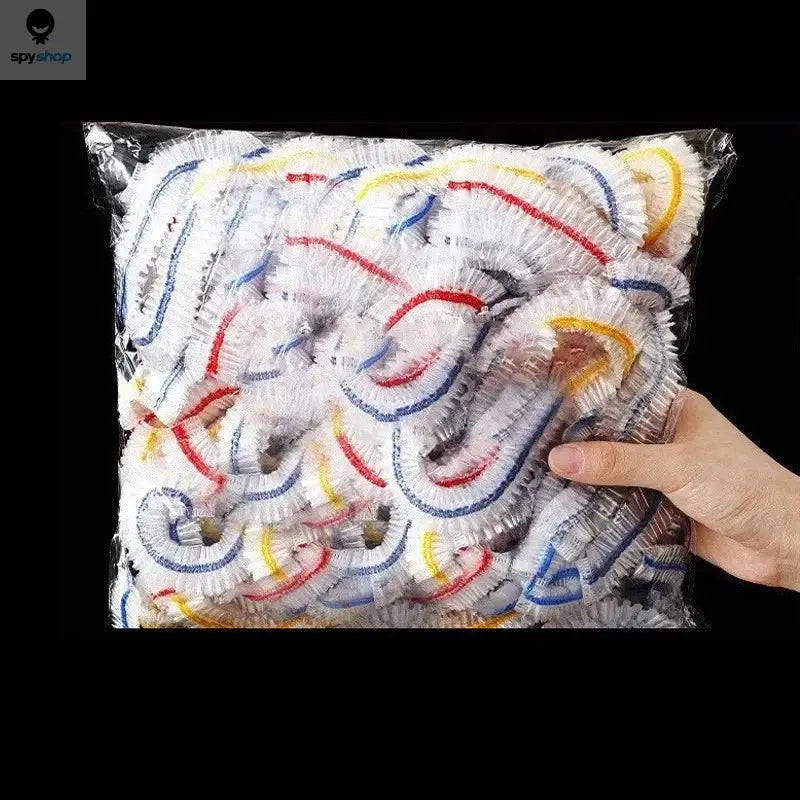 100 Pcs Elastic Food Covers, Disposable Plastic Bowl Lids for Fruit & Vegetable Storage, Freshness Seal Wraps Spy-shop.com