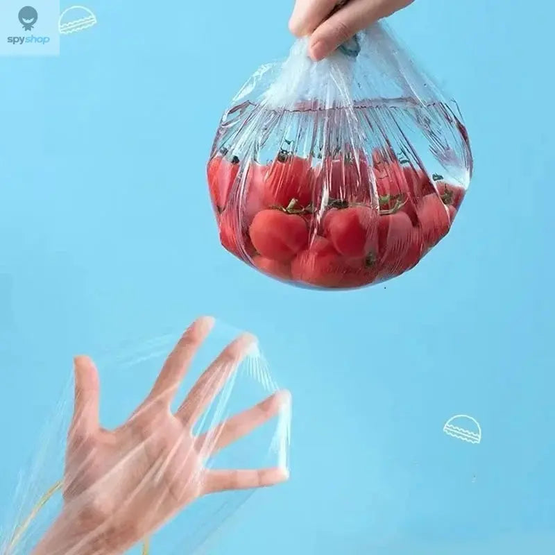 100 Pcs Elastic Food Covers, Disposable Plastic Bowl Lids for Fruit & Vegetable Storage, Freshness Seal Wraps Spy-shop.com