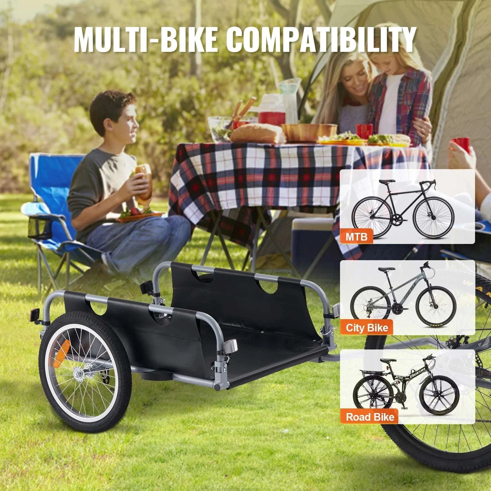 100 lb Bike Cargo Trailer Foldable Wagon with 16" Wheels-100lbs / CZECH REPUBLIC