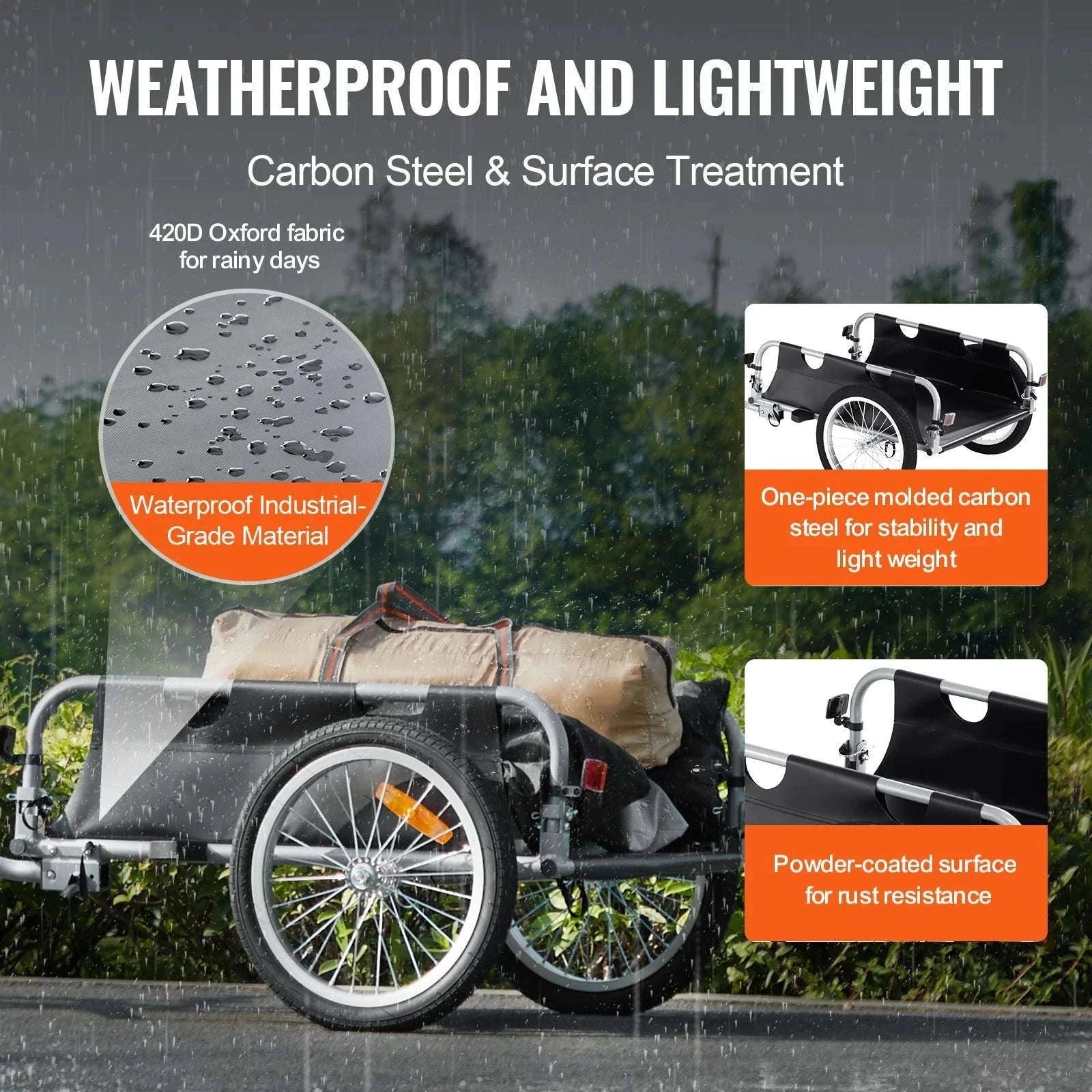 100 lb Bike Cargo Trailer Foldable Wagon with 16" Wheels-100lbs / CZECH REPUBLIC