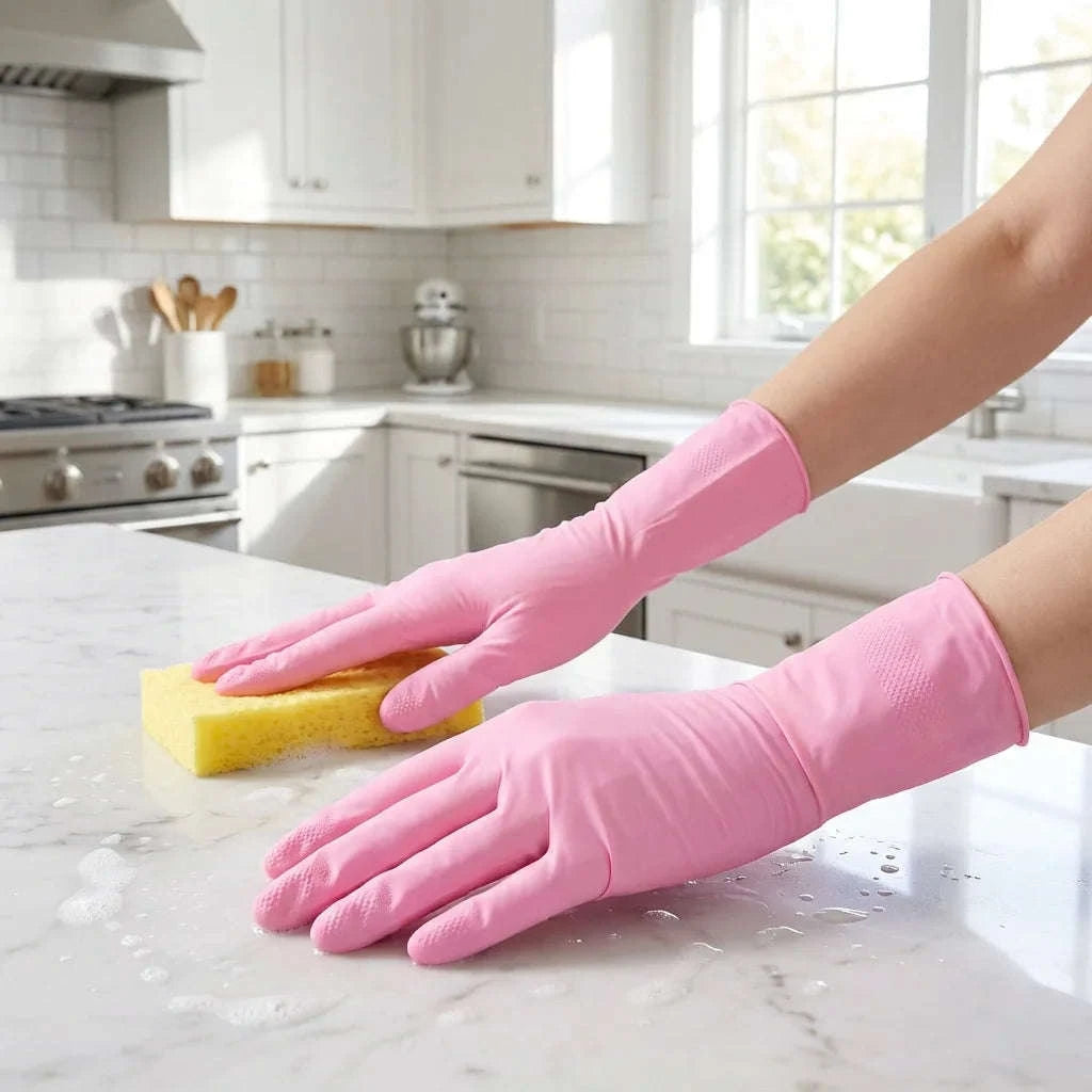 100 Pcs Pink Disposable Nitrile Gloves for Safe Food Handling-United States