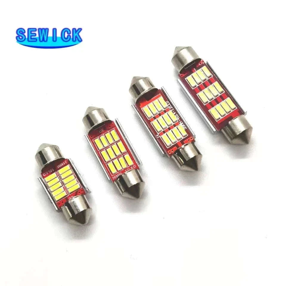 100-Piece Festoon LED Bulb Set for Vehicle Interior 12V White-WHITE / 36mm