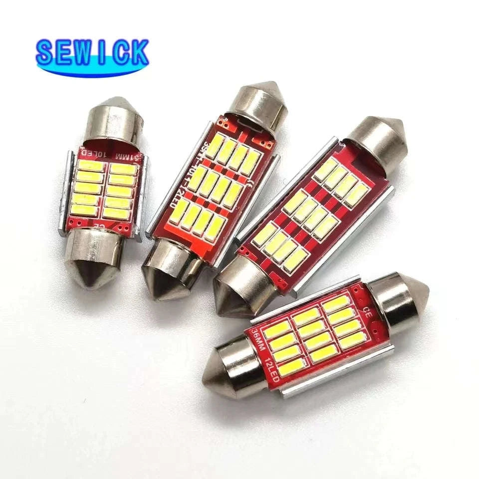 100-Piece Festoon LED Bulb Set for Vehicle Interior 12V White-WHITE / 36mm