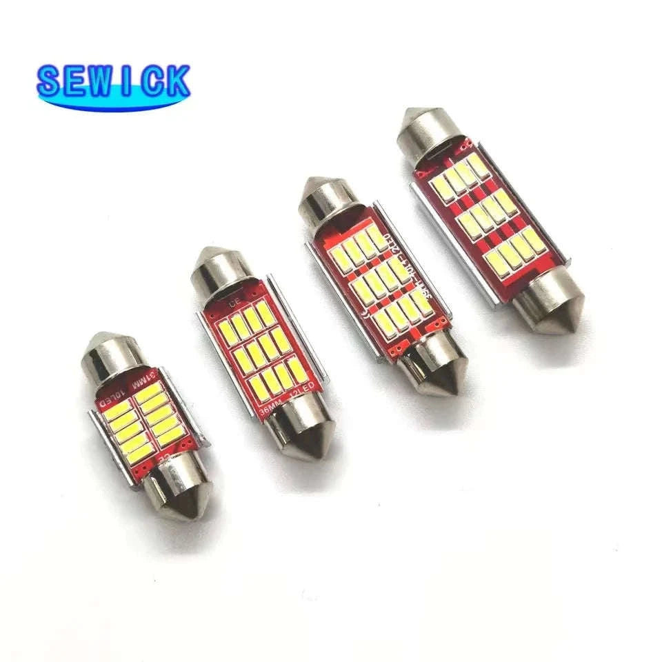 100-Piece Festoon LED Bulb Set for Vehicle Interior 12V White-WHITE / 36mm