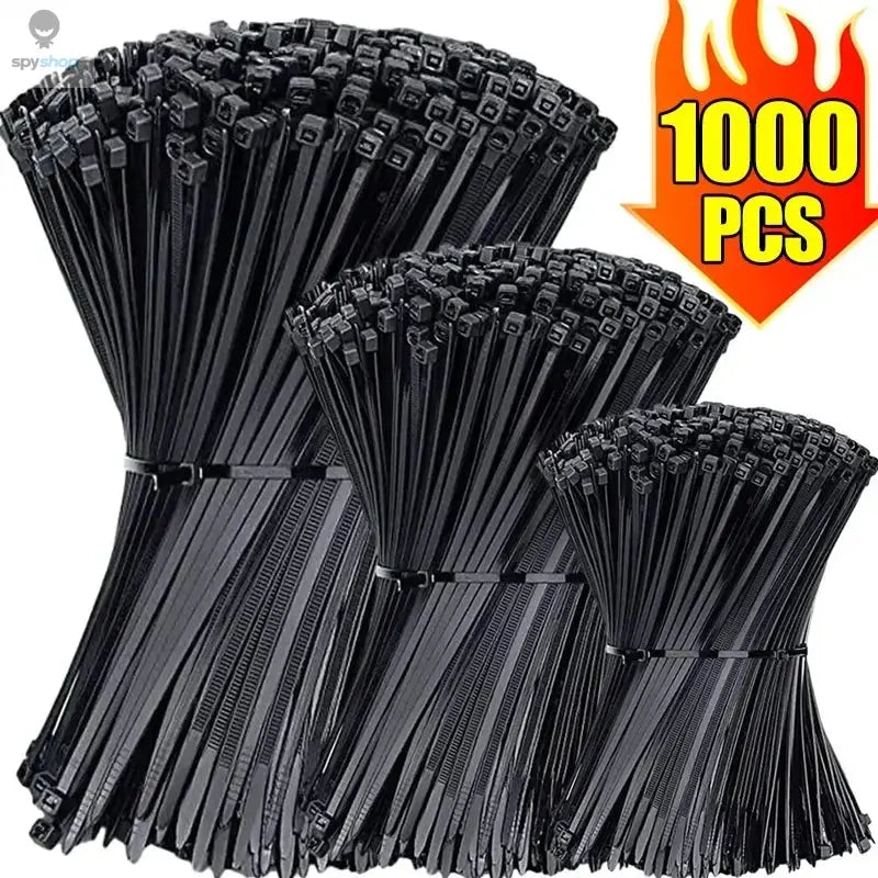 1000/100Pcs Nylon Cable Ties Self-locking Cord Ties Straps Adjustable Cables Fastening Loop Home Office Wire Zip Ties Wholesale Spy-shop.com