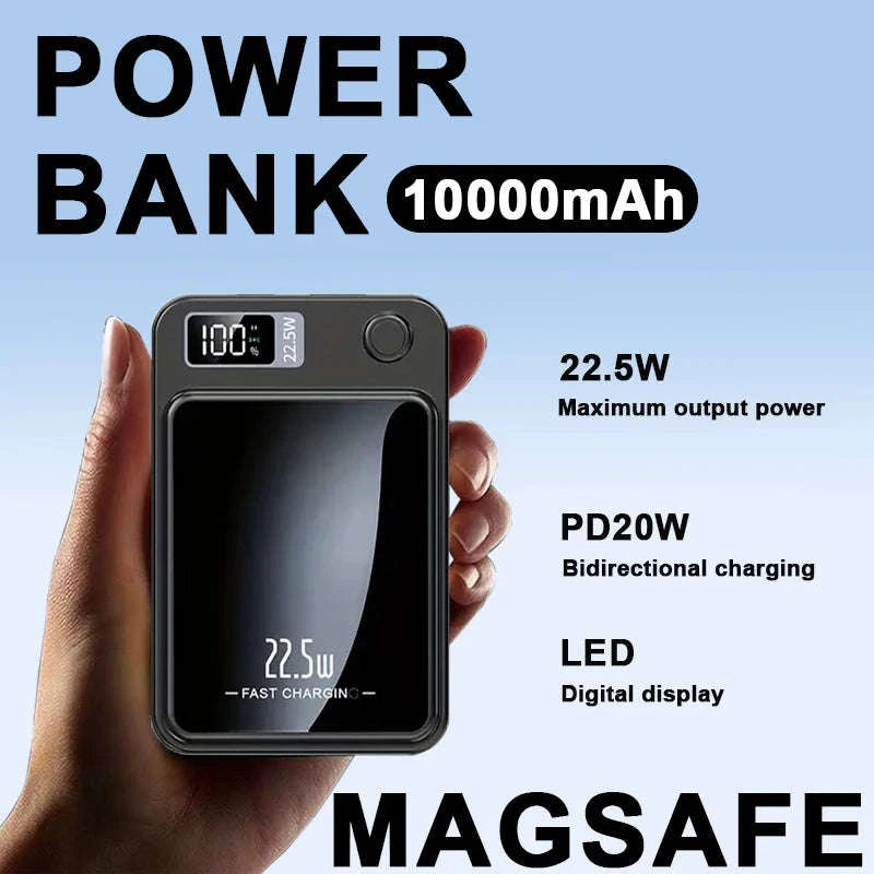 10000mAh Magnetic Wireless Power Bank 22.5W Fast Charging-green / 5000mAh / United States