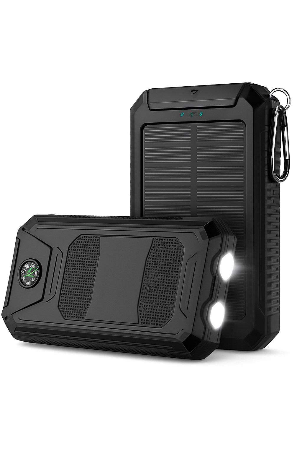 10000mAh Solar Power Bank with Dual USB, LED Flashlight & Waterproof Design