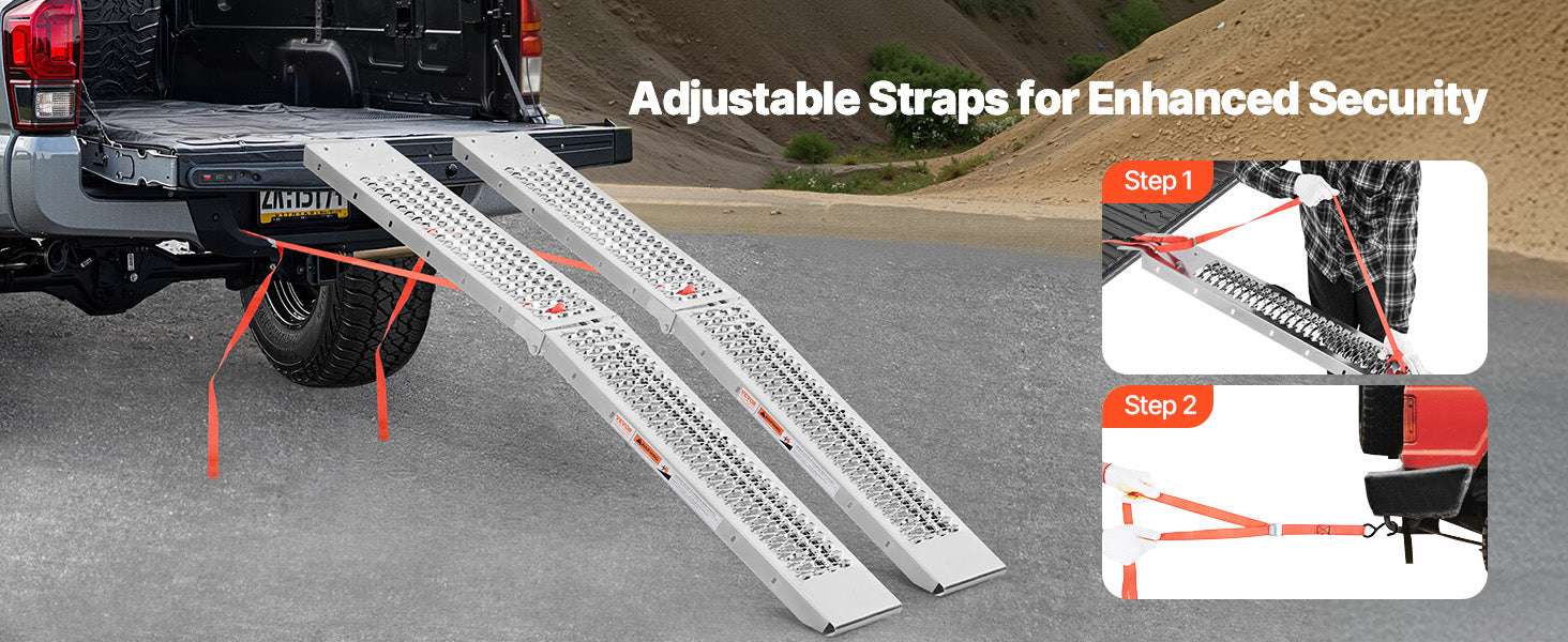 1000lbs Steel Loading Ramps 2-Pack Foldable ATV UTV Motorcycle-72x9inch / United States