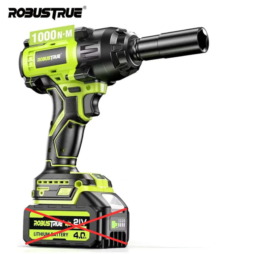 1000N.m Brushless Cordless Impact Wrench with 2 x 4.0Ah Batteries-Full Kit 2 BAT / United States