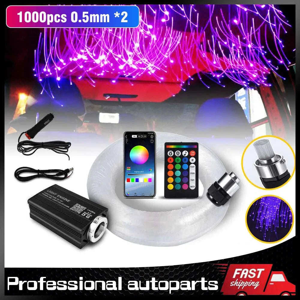 1000pcs Fiber Optic Star Light Kit for Car Roof & Home Ceiling-United States