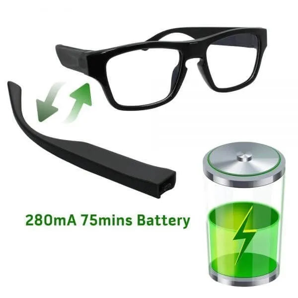 1080P Glasses Mini DVR with Dual Batteries