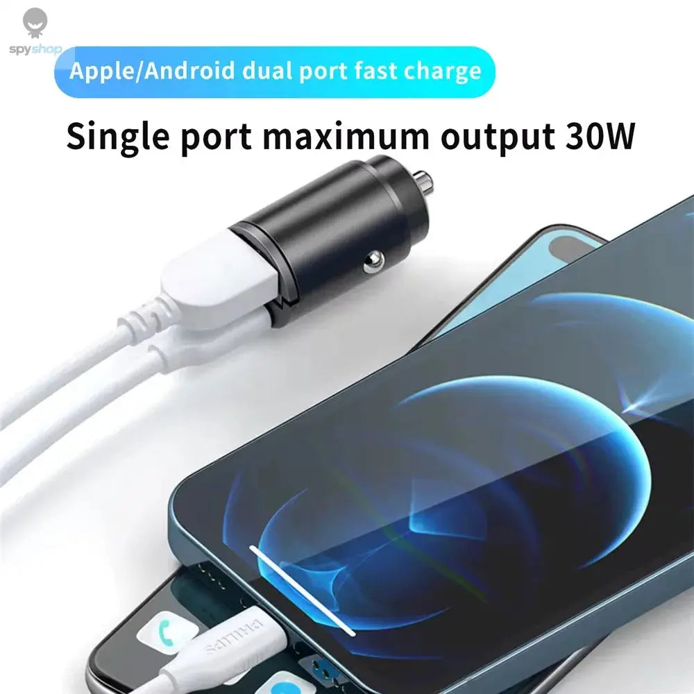100W/200W QC3.0 PD Mini Car Charger 12-24V Lighter Fast Charging Car USB Type C Charger for Xiaomi Samsung Huawei iPhone Power Spy-shop.com