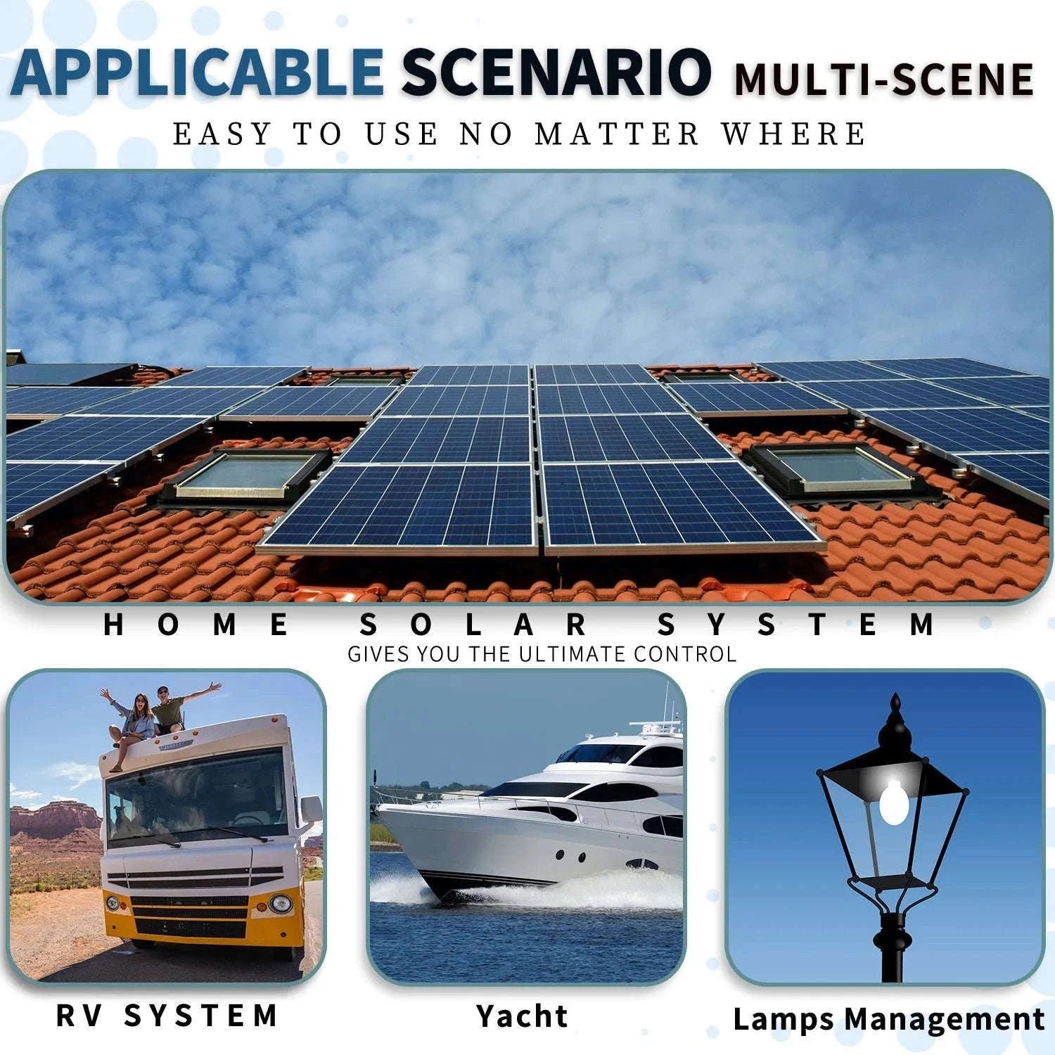 100A MPPT Solar Charge Controller with Dual USB-100A