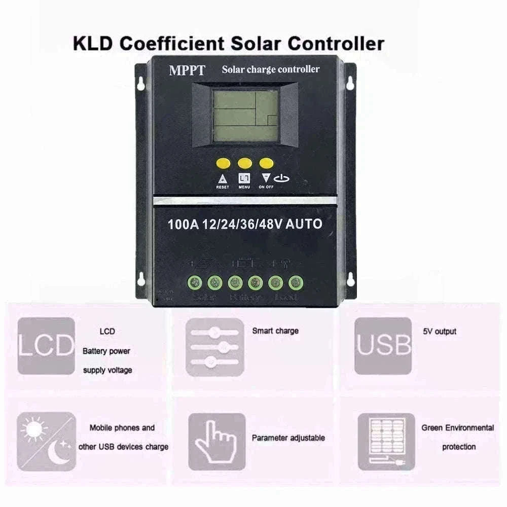 100A MPPT Solar Charge Controller with Dual USB-100A