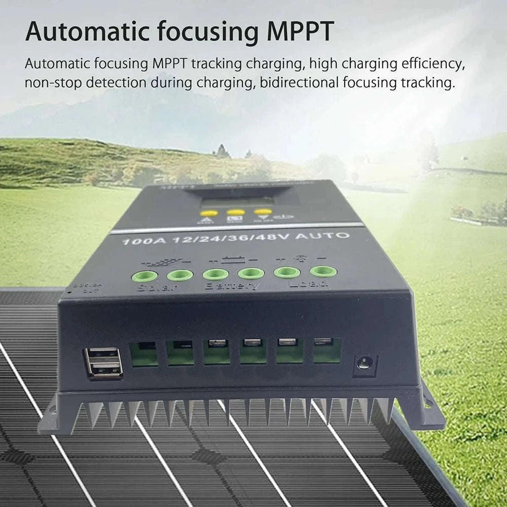 100A MPPT Solar Charge Controller with Dual USB-100A